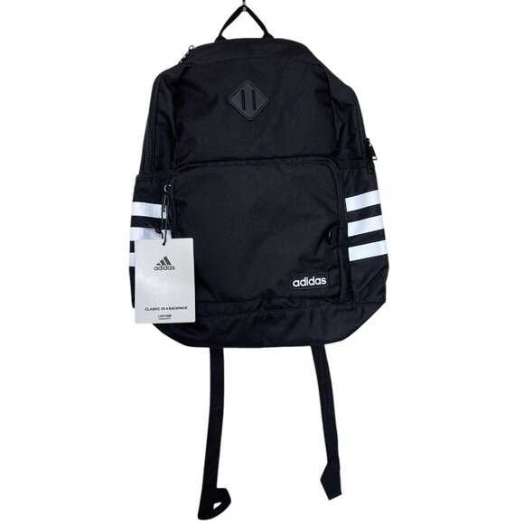 Adidas Classic 3S 4 Backpack laptop school Black with white stripes